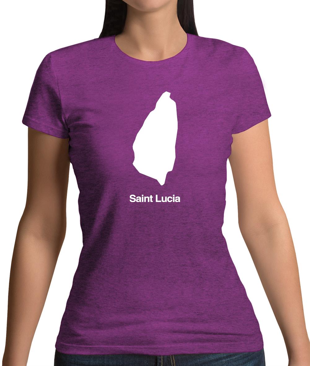 Saint Lucia Silhouette Womens T-Shirt