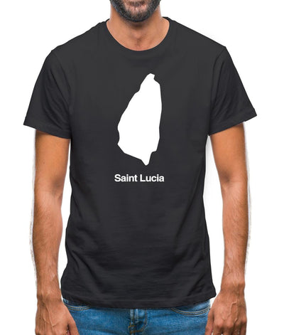 Saint Lucia Silhouette Mens T-Shirt
