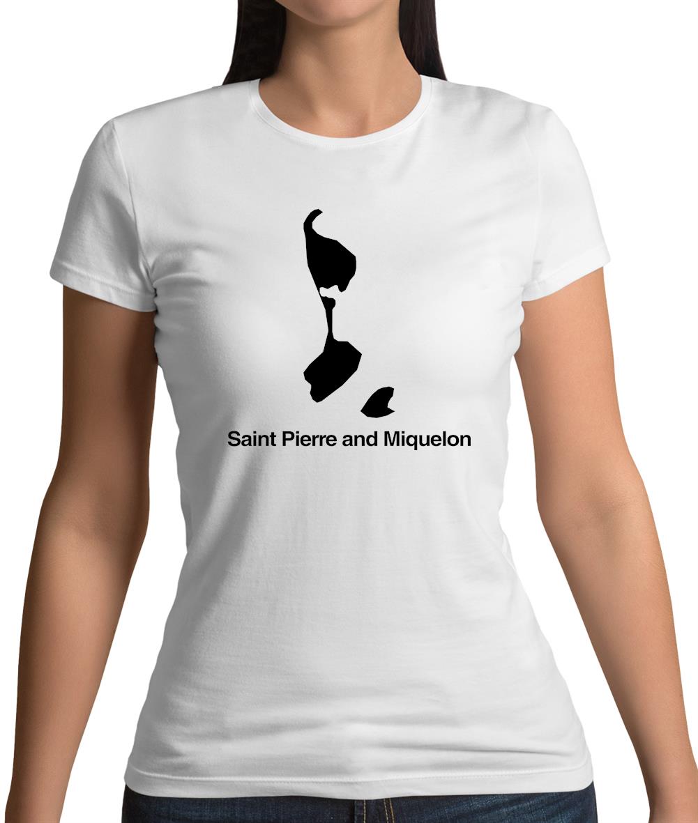 Saint Pierre And Miquelon Silhouette Womens T-Shirt