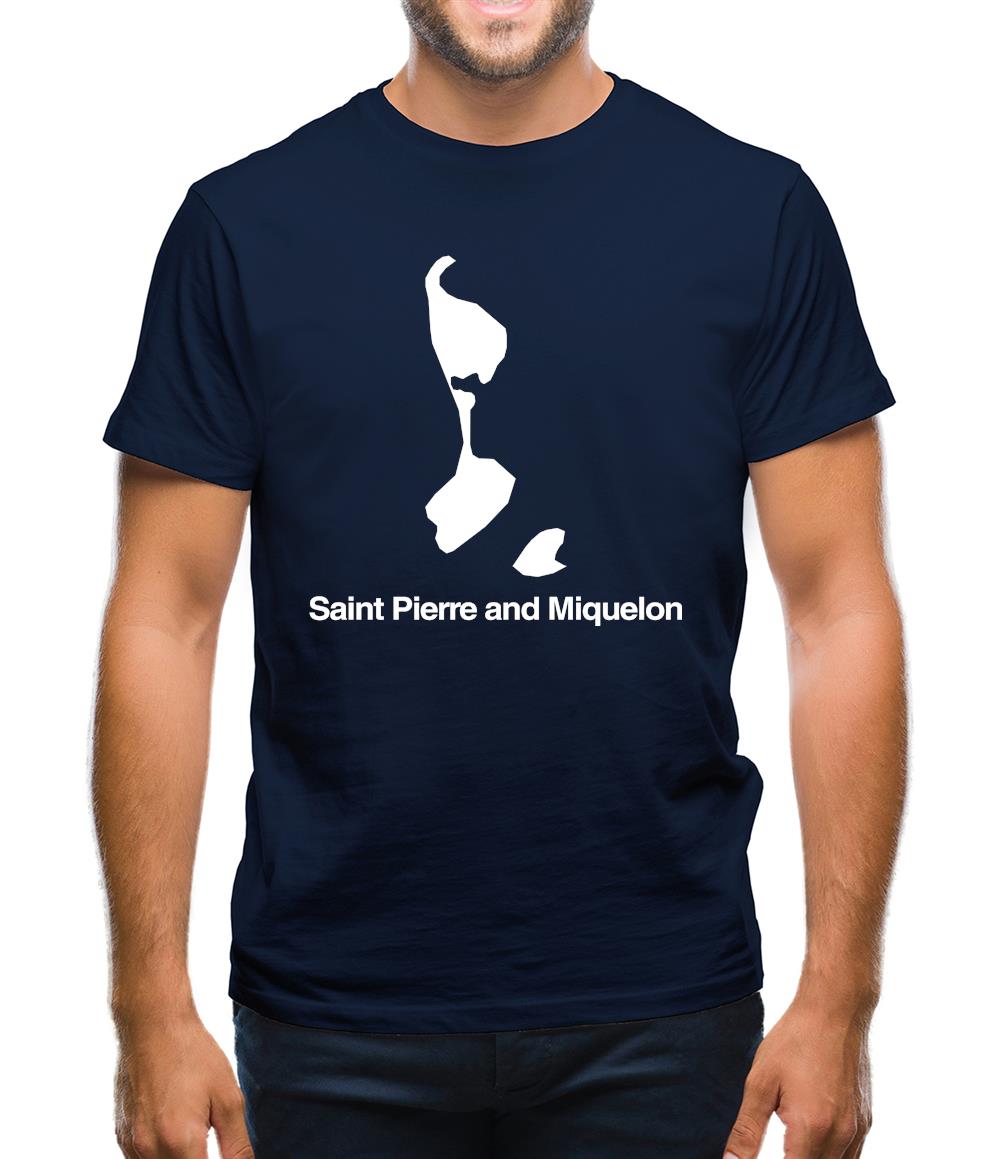 Saint Pierre And Miquelon Silhouette Mens T-Shirt