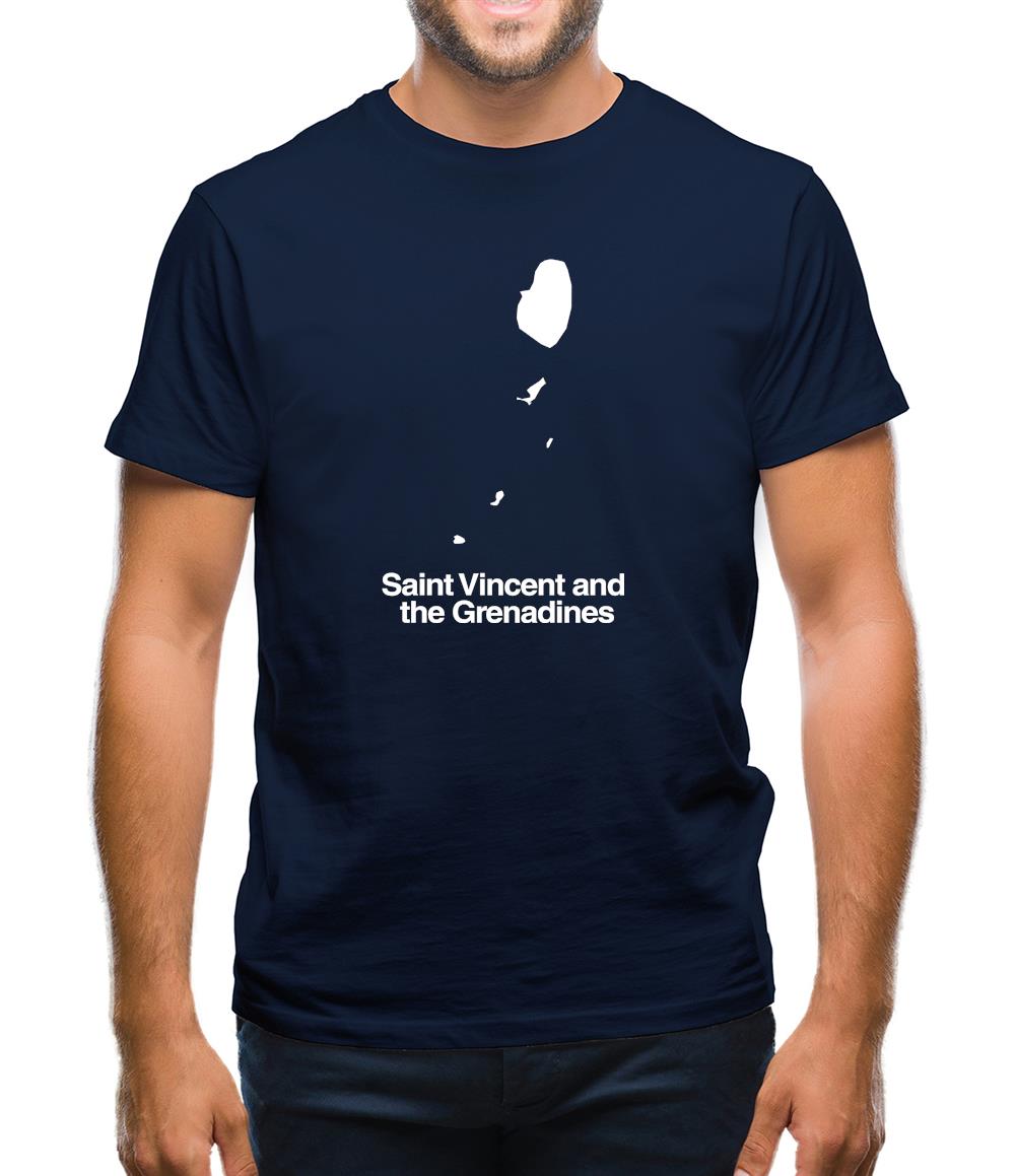 Saint Vincent And The Grenadines Silhouette Mens T-Shirt