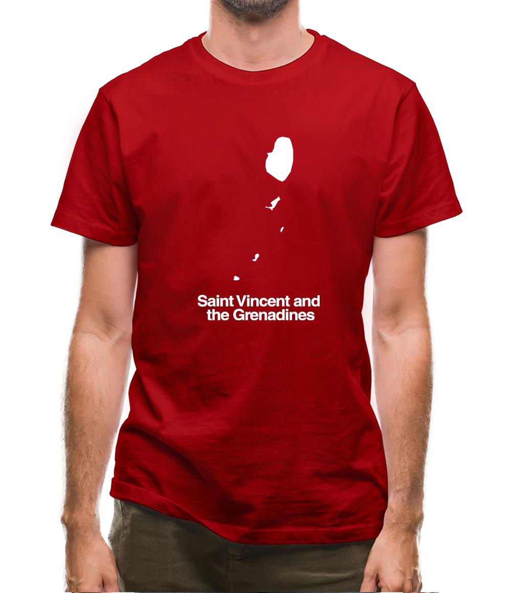 Saint Vincent And The Grenadines Silhouette Mens T-Shirt