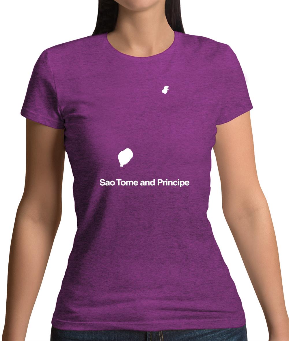 Sao Tome And Principe Silhouette Womens T-Shirt