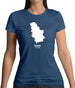 Serbia Silhouette Womens T-Shirt