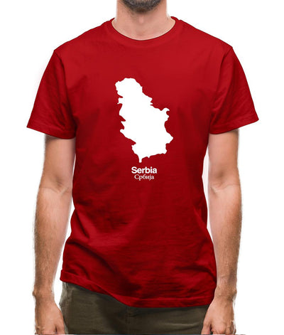 Serbia Silhouette Mens T-Shirt