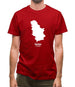 Serbia Silhouette Mens T-Shirt