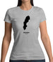 Sweden Silhouette Womens T-Shirt