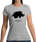 Switzerland Silhouette Womens T-Shirt