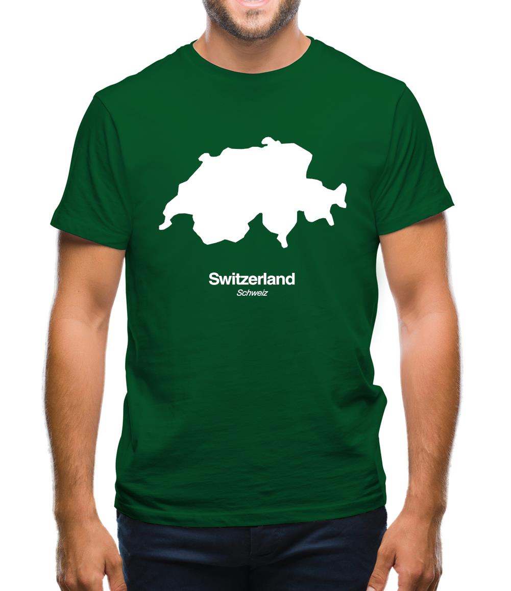 Switzerland Silhouette Mens T-Shirt
