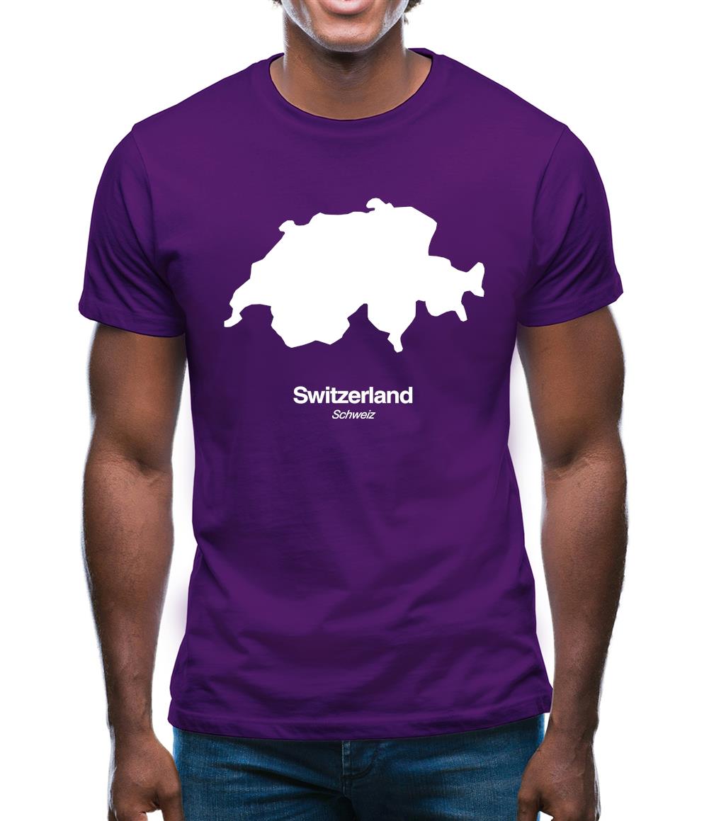 Switzerland Silhouette Mens T-Shirt