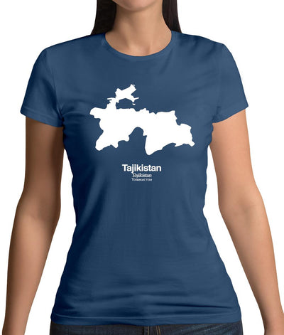 Tajikistan Silhouette Womens T-Shirt