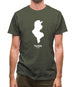 Tunisia Silhouette Mens T-Shirt
