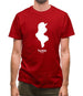 Tunisia Silhouette Mens T-Shirt