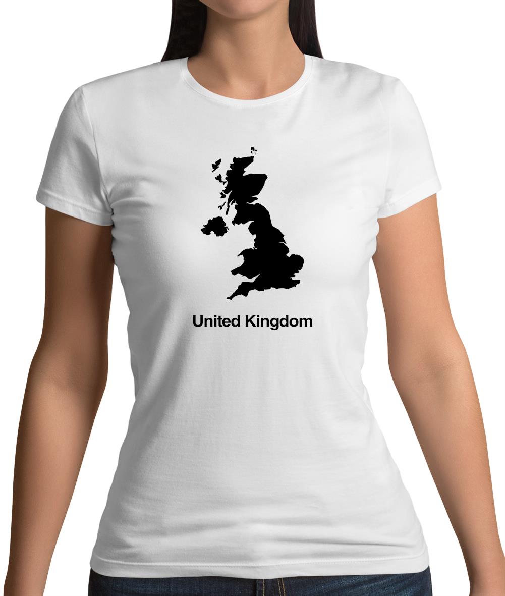 United Kingdom Silhouette Womens T-Shirt