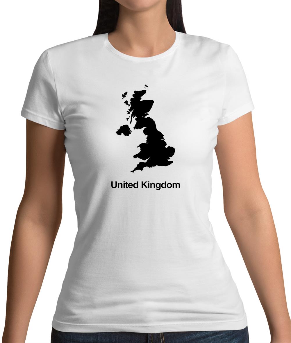 United Kingdom Silhouette Womens T-Shirt