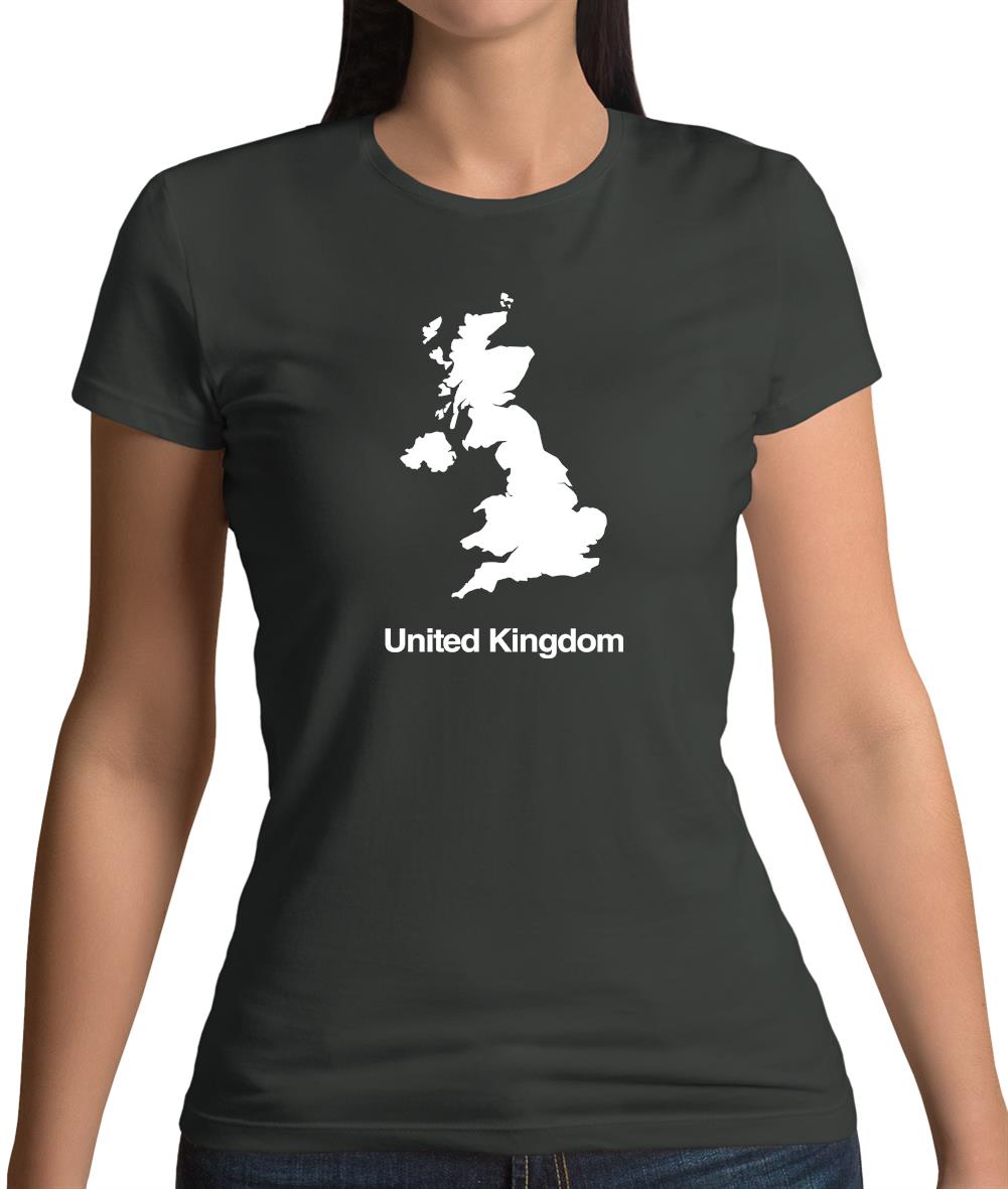 United Kingdom Silhouette Womens T-Shirt