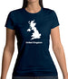 United Kingdom Silhouette Womens T-Shirt