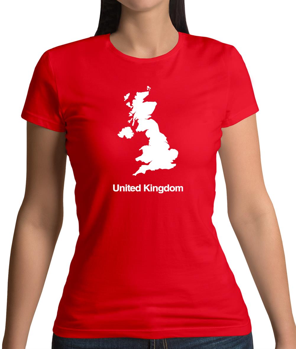 United Kingdom Silhouette Womens T-Shirt