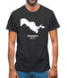 Uzbekistan Silhouette Mens T-Shirt