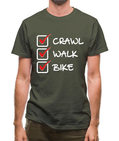 Crawl Walk Bike Mens T-Shirt