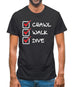 Crawl Walk Dive Mens T-Shirt