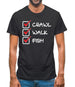 Crawl Walk Fish Mens T-Shirt