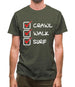 Crawl Walk Surf Mens T-Shirt