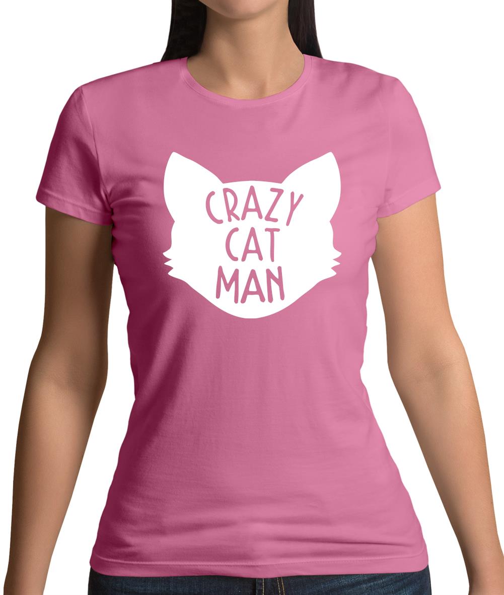 Crazy Cat Man Womens T-Shirt