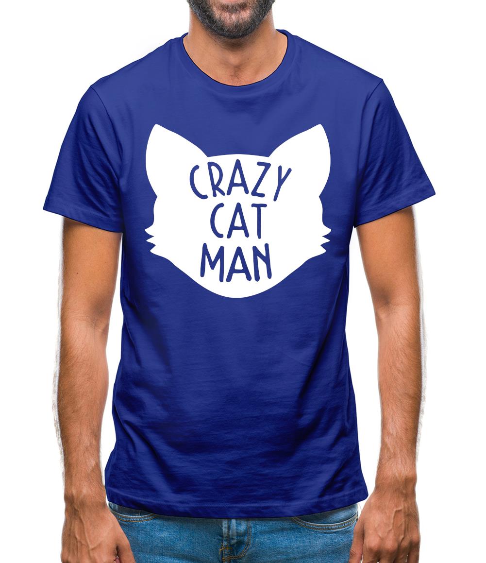 Crazy Cat Man Mens T-Shirt
