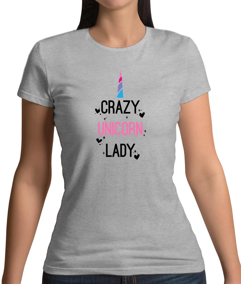 Crazy Unicorn Lady Womens T-Shirt