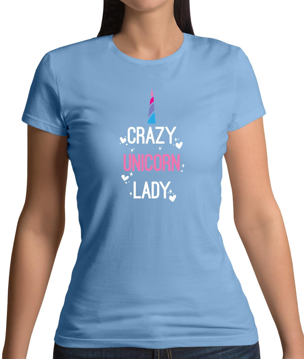 Crazy Unicorn Lady Womens T-Shirt