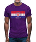 Croatia Barcode Style Flag Mens T-Shirt