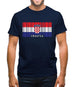 Croatia Barcode Style Flag Mens T-Shirt