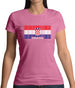 Croatia Barcode Style Flag Womens T-Shirt
