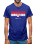 Croatia Barcode Style Flag Mens T-Shirt
