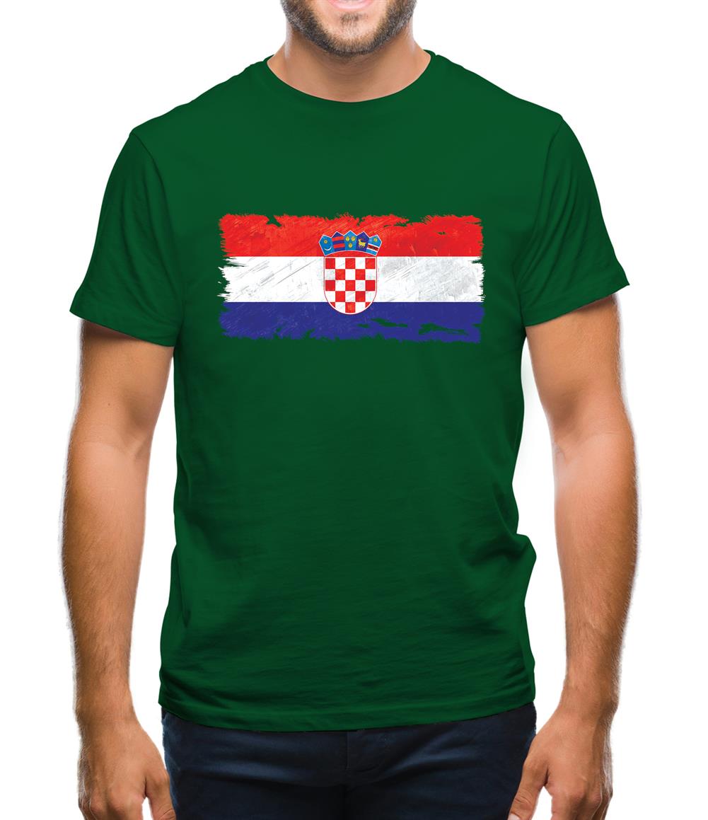 Croatia Grunge Style Flag Mens T-Shirt