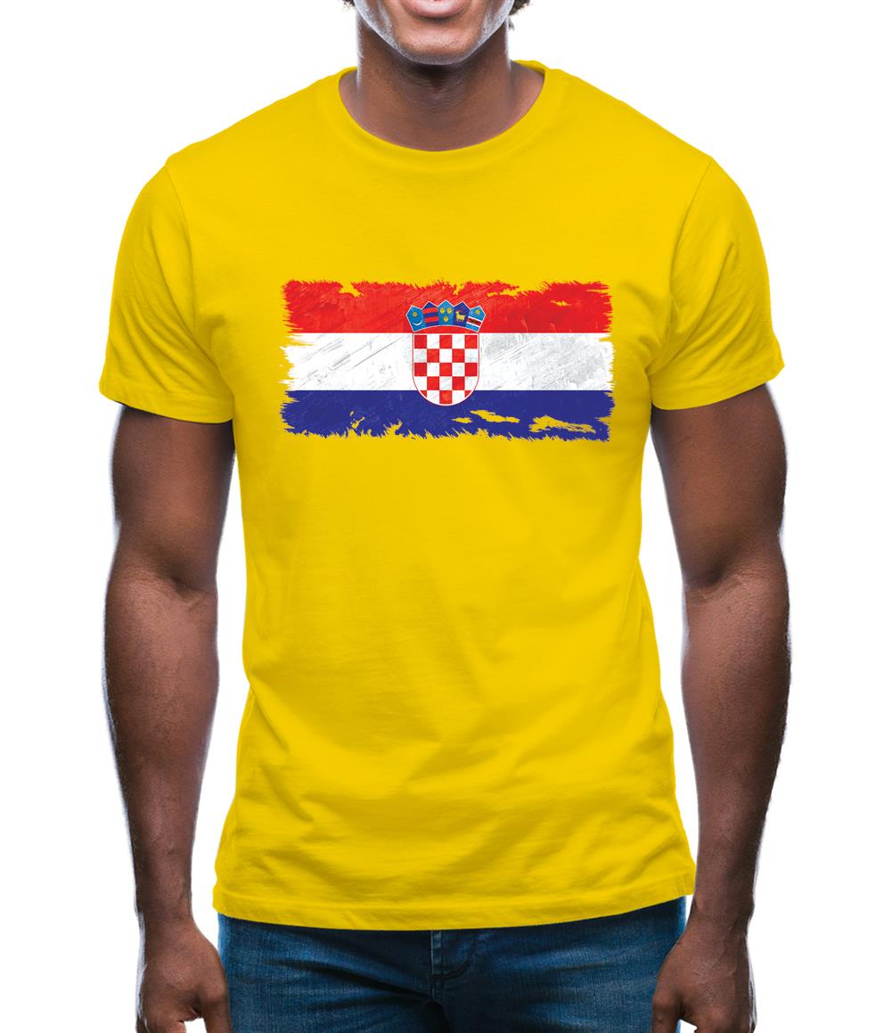 Croatia Grunge Style Flag Mens T-Shirt