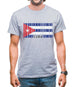 Cuba Barcode Style Flag Mens T-Shirt