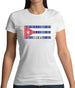 Cuba Barcode Style Flag Womens T-Shirt
