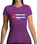 Cuba Barcode Style Flag Womens T-Shirt
