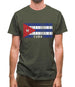 Cuba Barcode Style Flag Mens T-Shirt