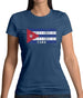 Cuba Barcode Style Flag Womens T-Shirt