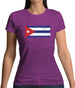 Cuba Grunge Style Flag Womens T-Shirt