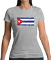 Cuba Grunge Style Flag Womens T-Shirt