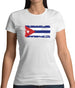 Cuba Grunge Style Flag Womens T-Shirt