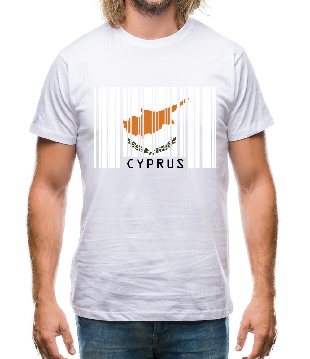 Cyprus Barcode Style Flag Mens T-Shirt