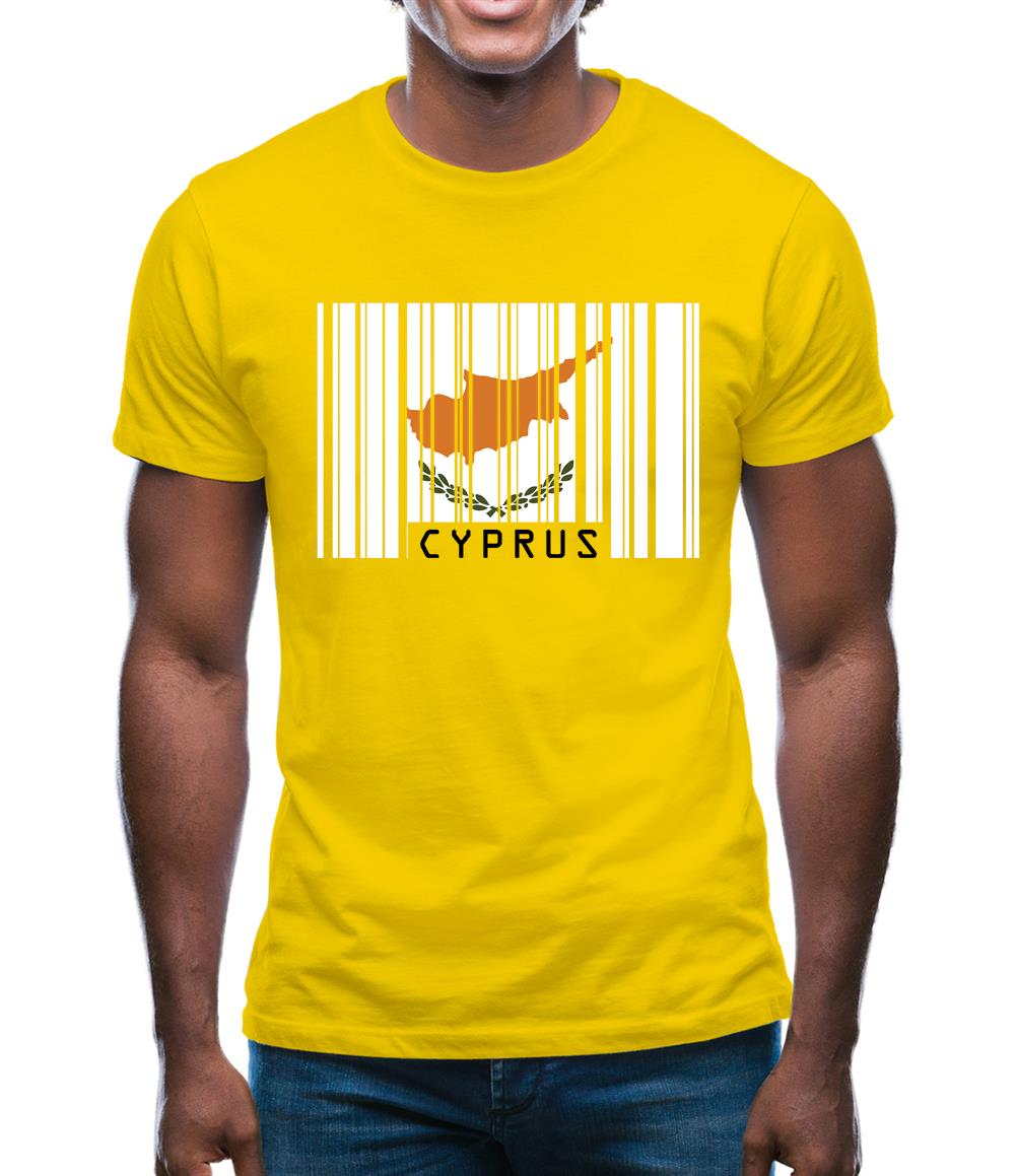 Cyprus Barcode Style Flag Mens T-Shirt