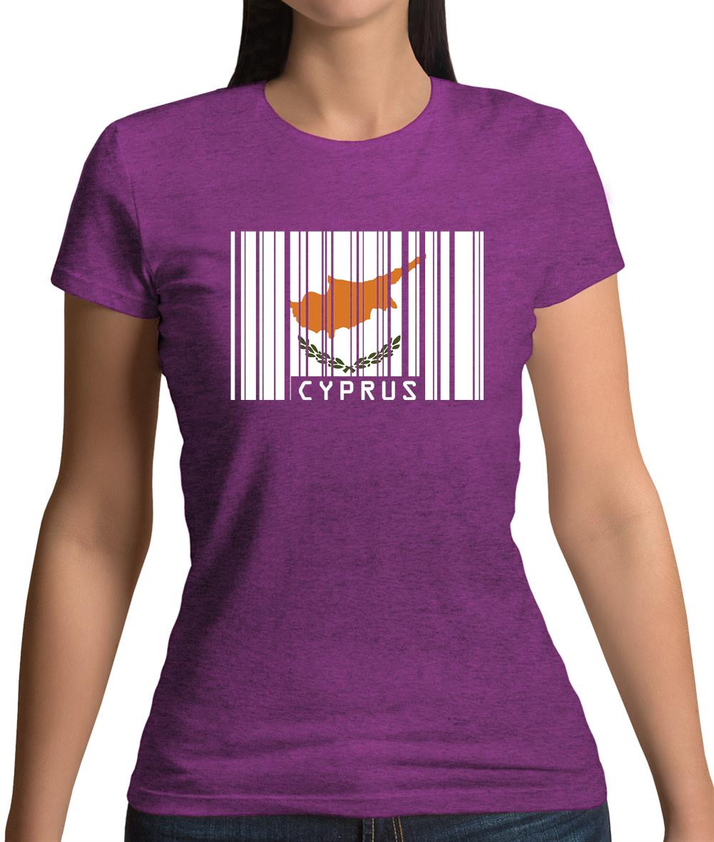 Cyprus Barcode Style Flag Womens T-Shirt