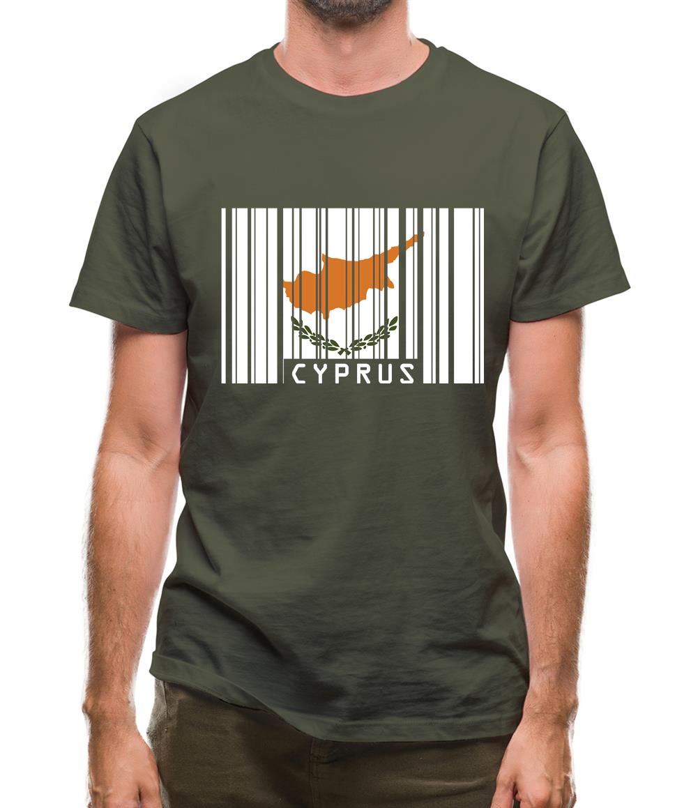 Cyprus Barcode Style Flag Mens T-Shirt
