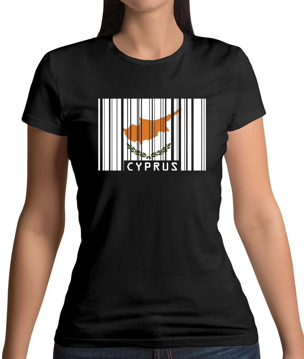 Cyprus Barcode Style Flag Womens T-Shirt